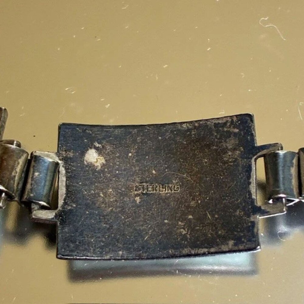Vintage Sterling Silver, Roses & Leaves, 7 in Bracelet with great patina - Picture 5 of 5